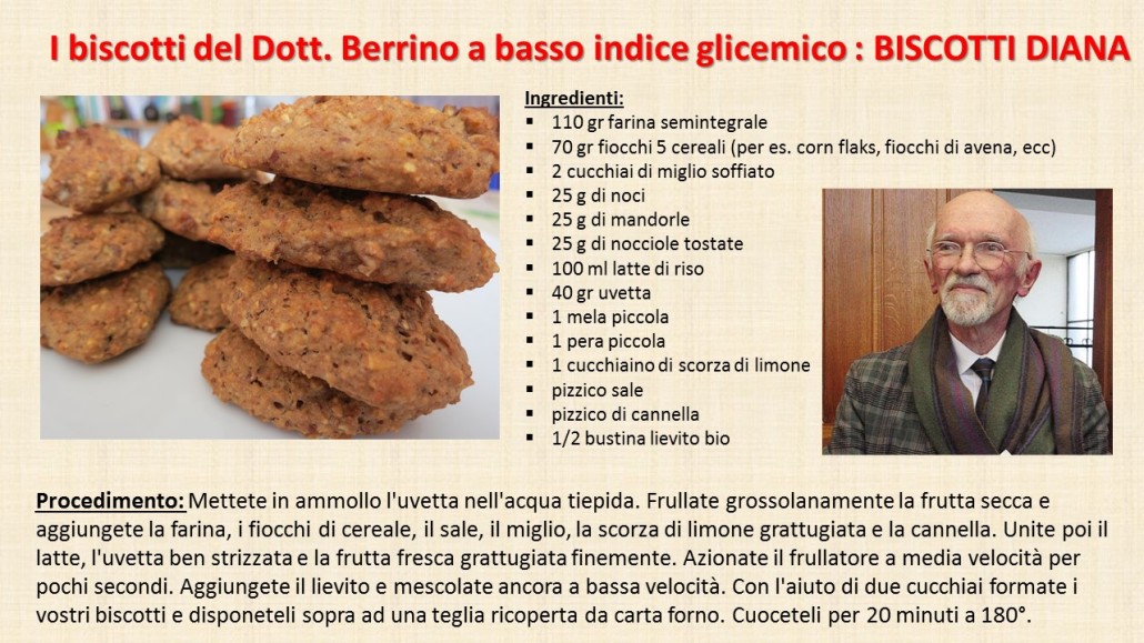 Ricetta Biscotti Diana Prof Berrino Dott Ssa Chiara Angiari