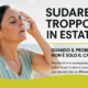 persona in sovrappeso che suda in stagione estiva